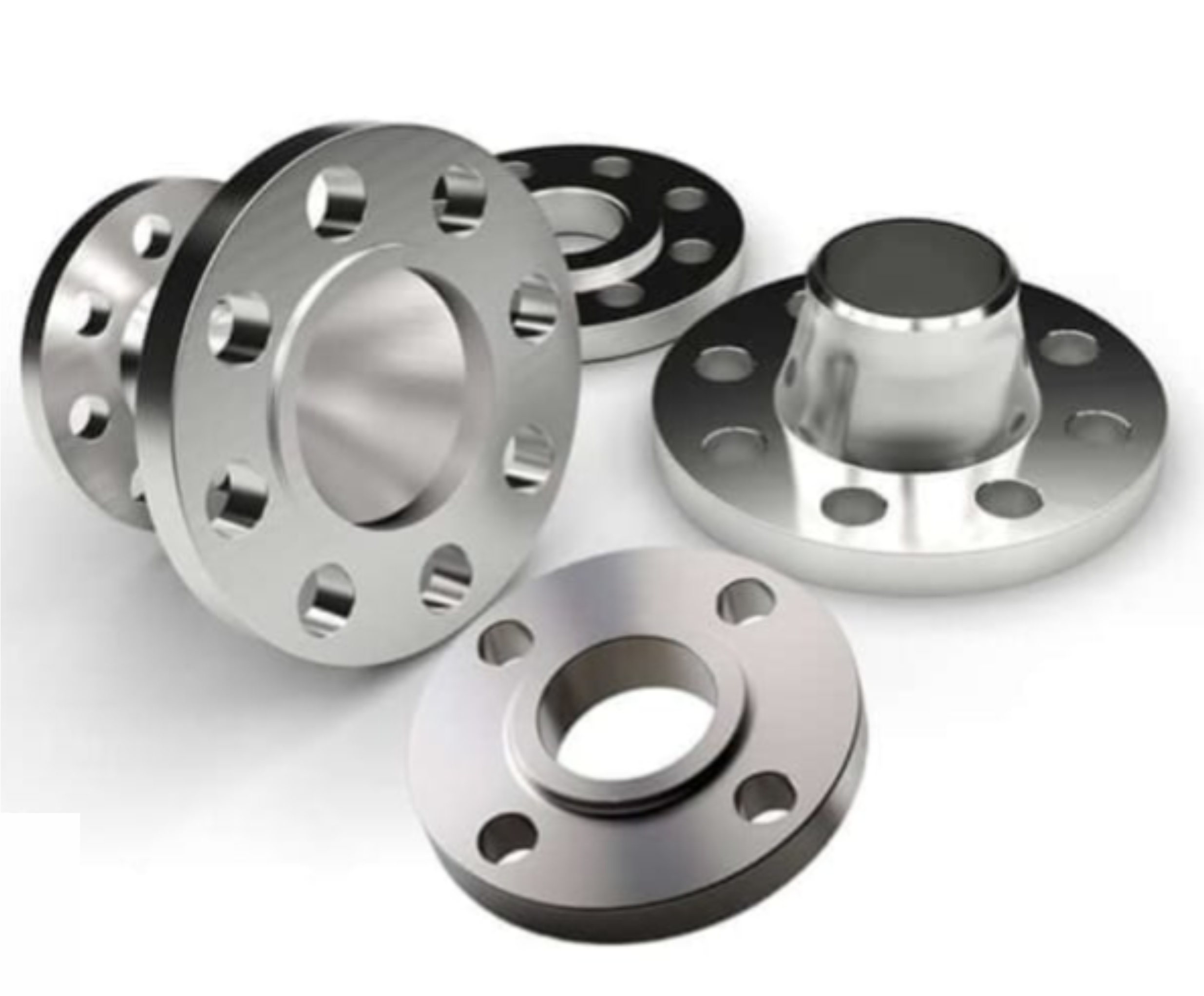 Stainless steel flanges with bolt holes